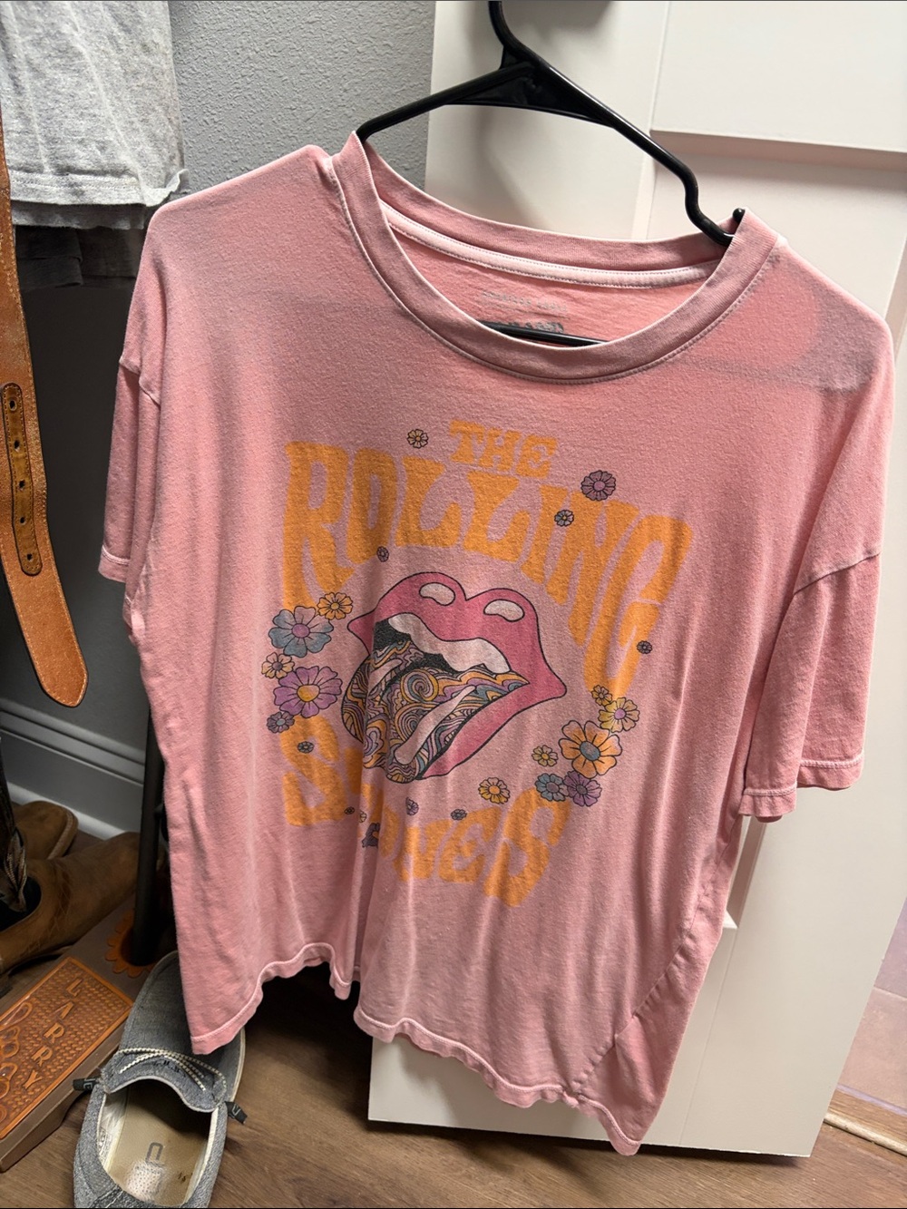 Pink Rolling Stones Graphic Tee - Psychedelic Tongue